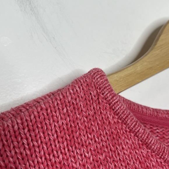 LL Bean Cotton Cardigan Pink Womens Size 2X Fisherman Heavyweight Button Up - Picture 3 of 6